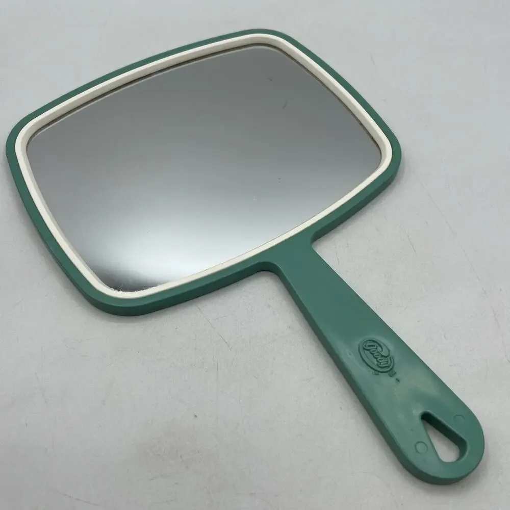 Vintage Aqua Green Teal GOODY Handheld Mirror Plastic 11